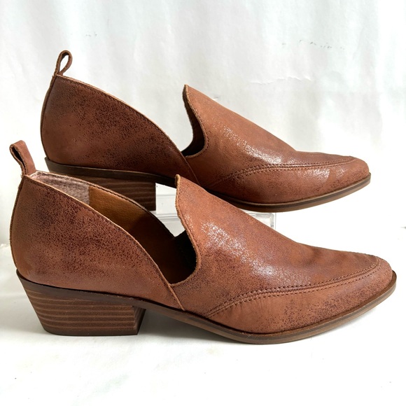 Lucky Brand Shoes - NWOT Lucky Brand Mahzan Loafer Slip On Leather Booties Toffee Color Brown Size 9